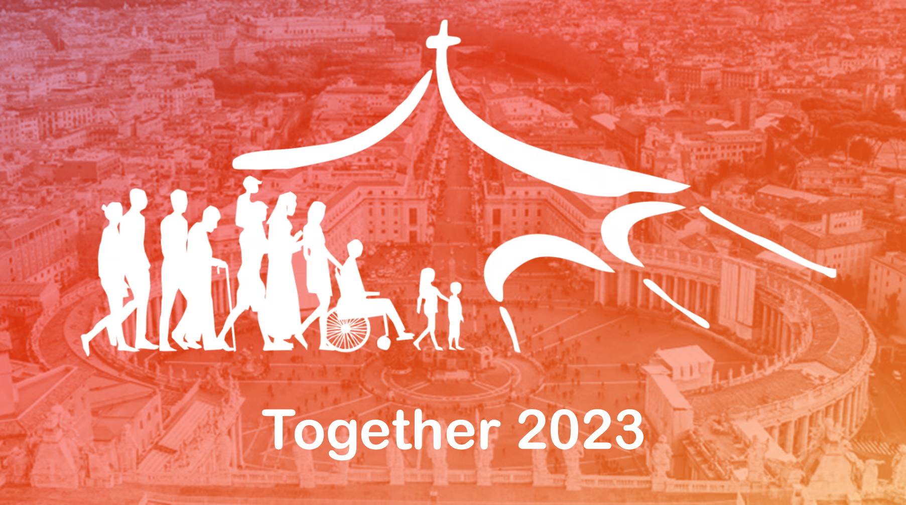Together 2023 logo: Preszinodiális ifjúsági találkozó Rómában 2023.09.29-10.01.