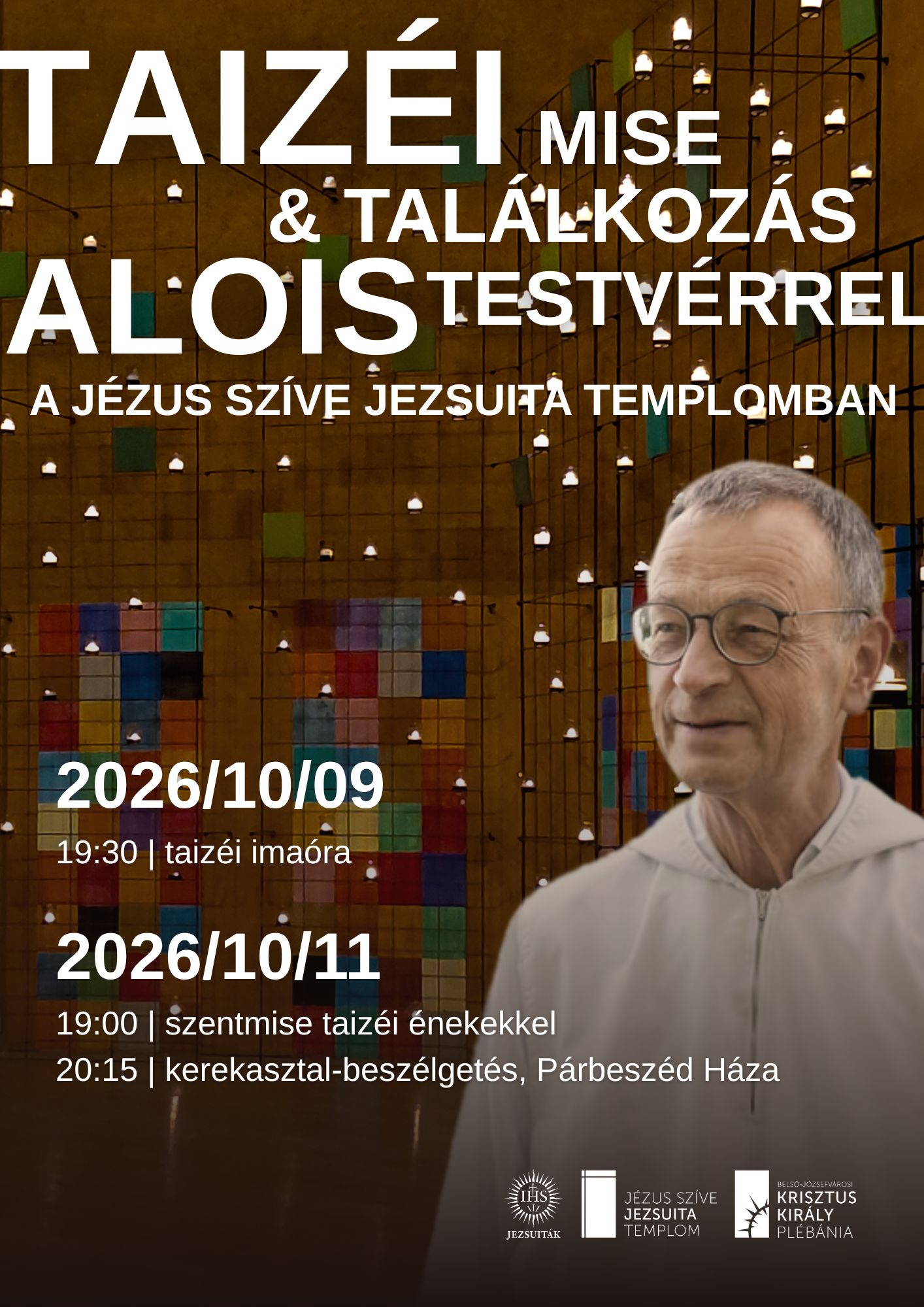 plakát: Alois testvér látogatása Budapesten 2026. október 9–11